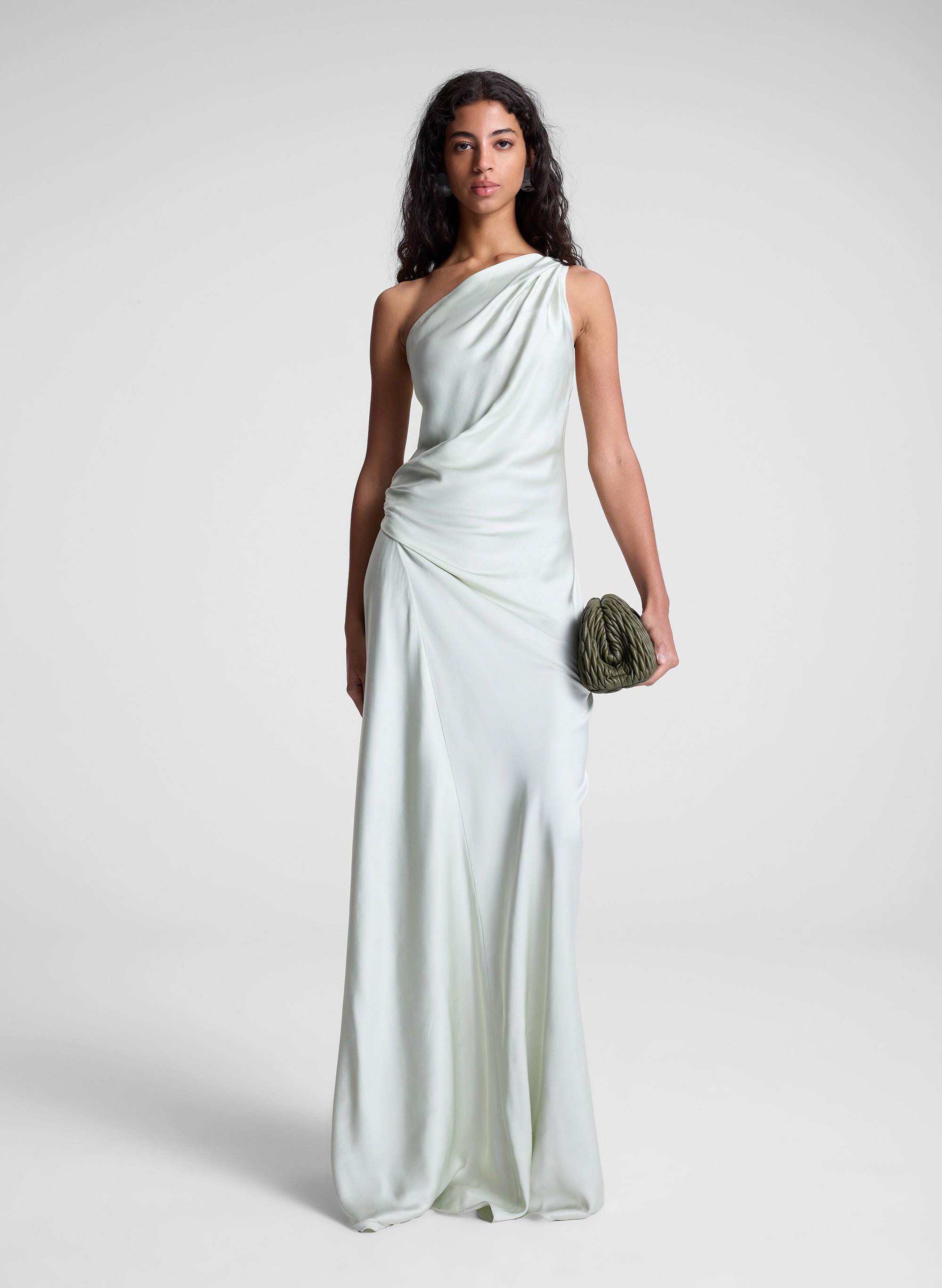 Aster Satin One Shoulder Gown
