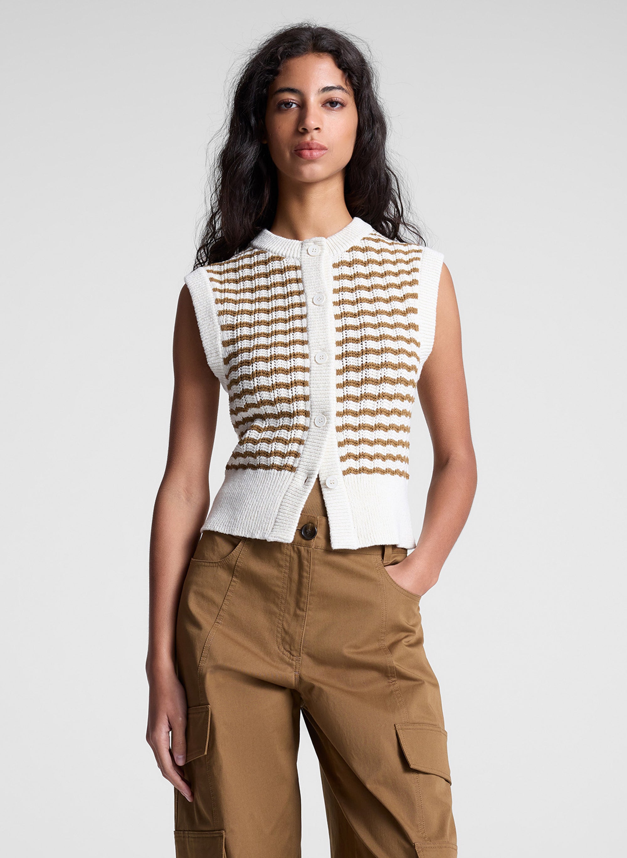 Margo Striped Knit Top