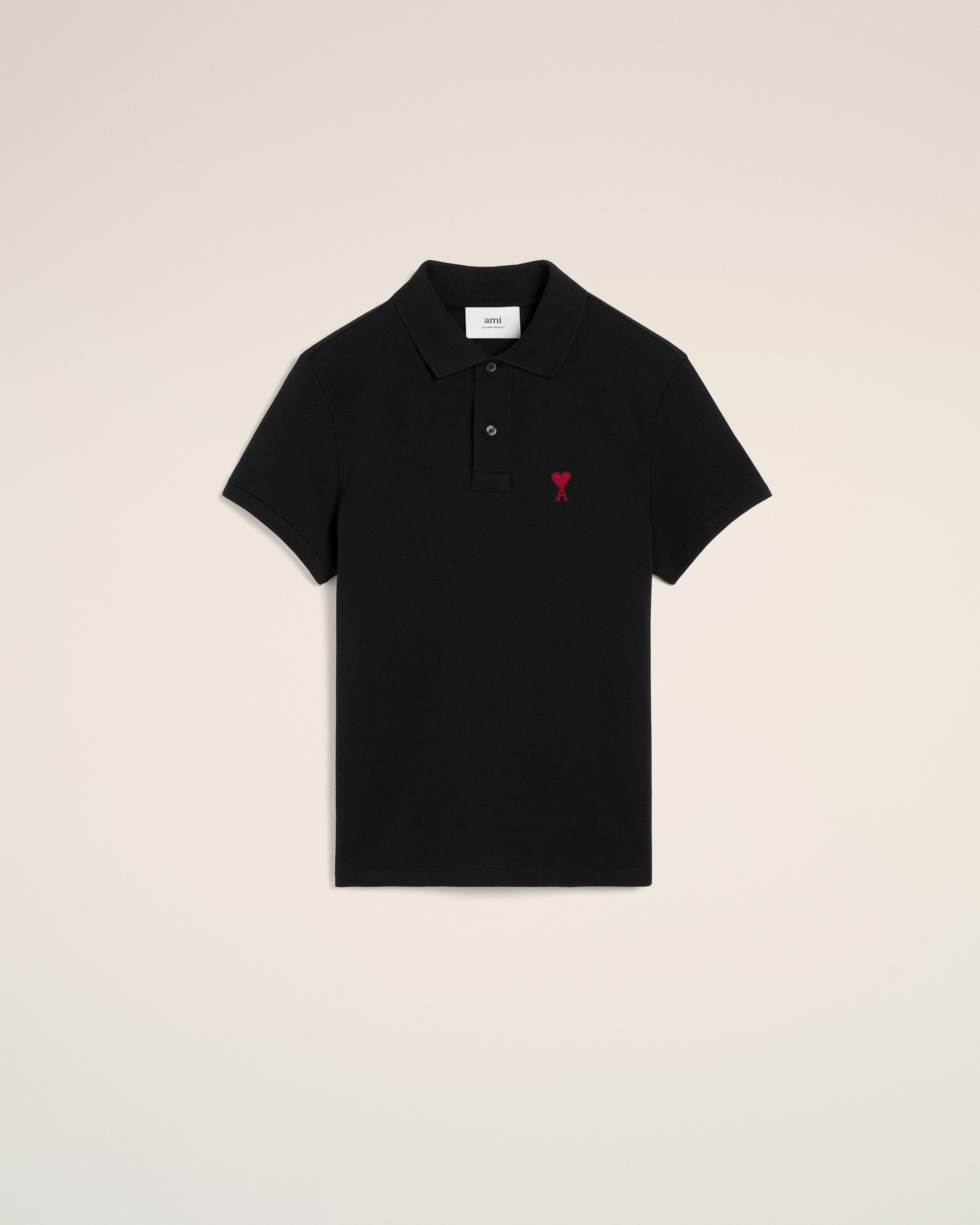 Black Cotton Ami de Coeur Polo Shirt