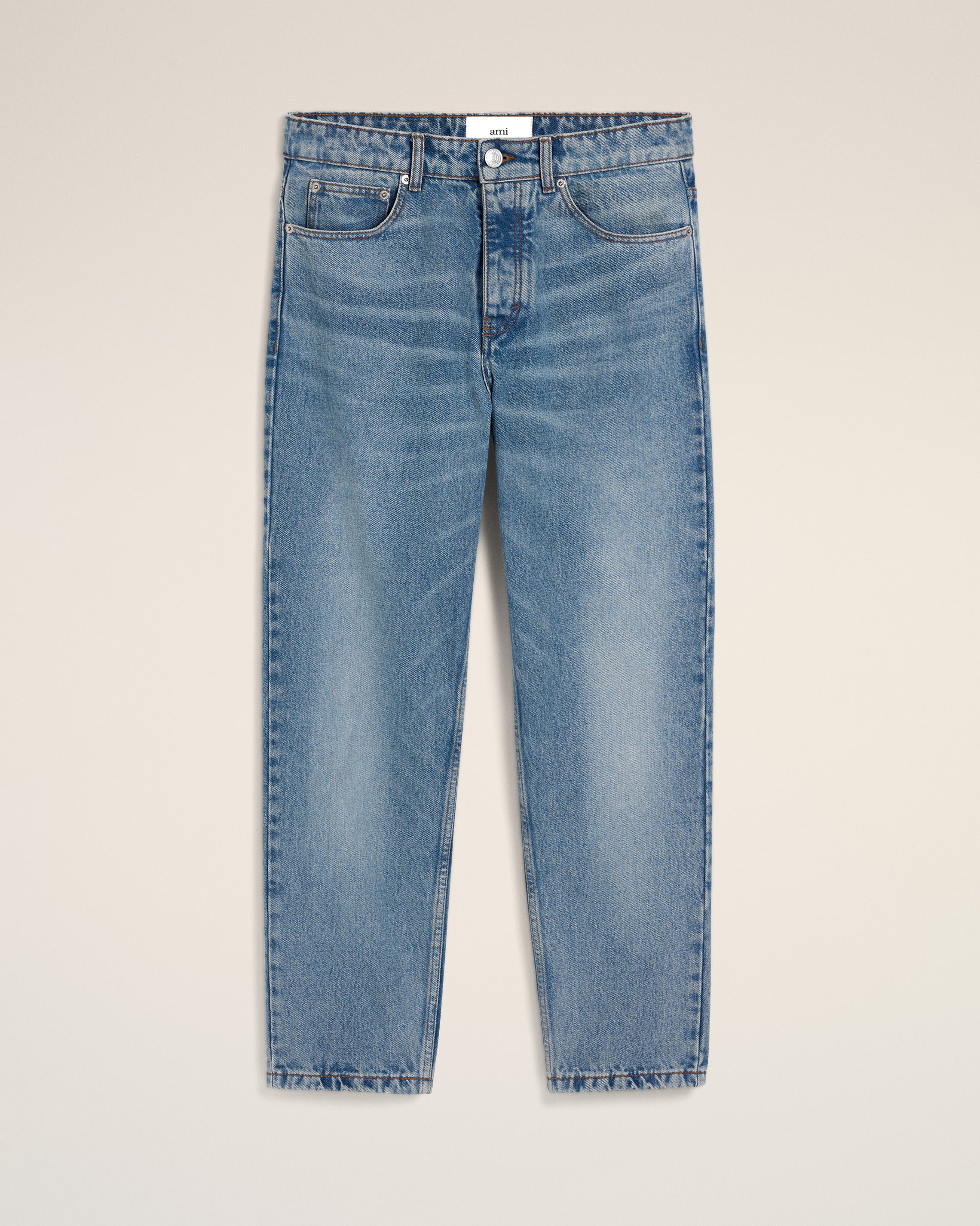 Blue Cotton Tapered Fit Jeans