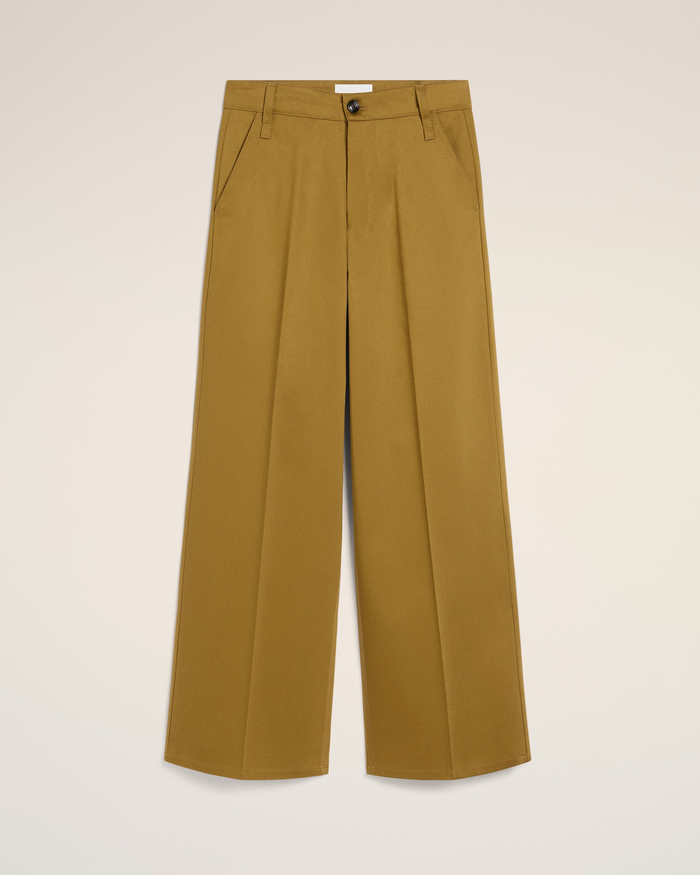 Mustard Cotton Baggy Fit Trousers