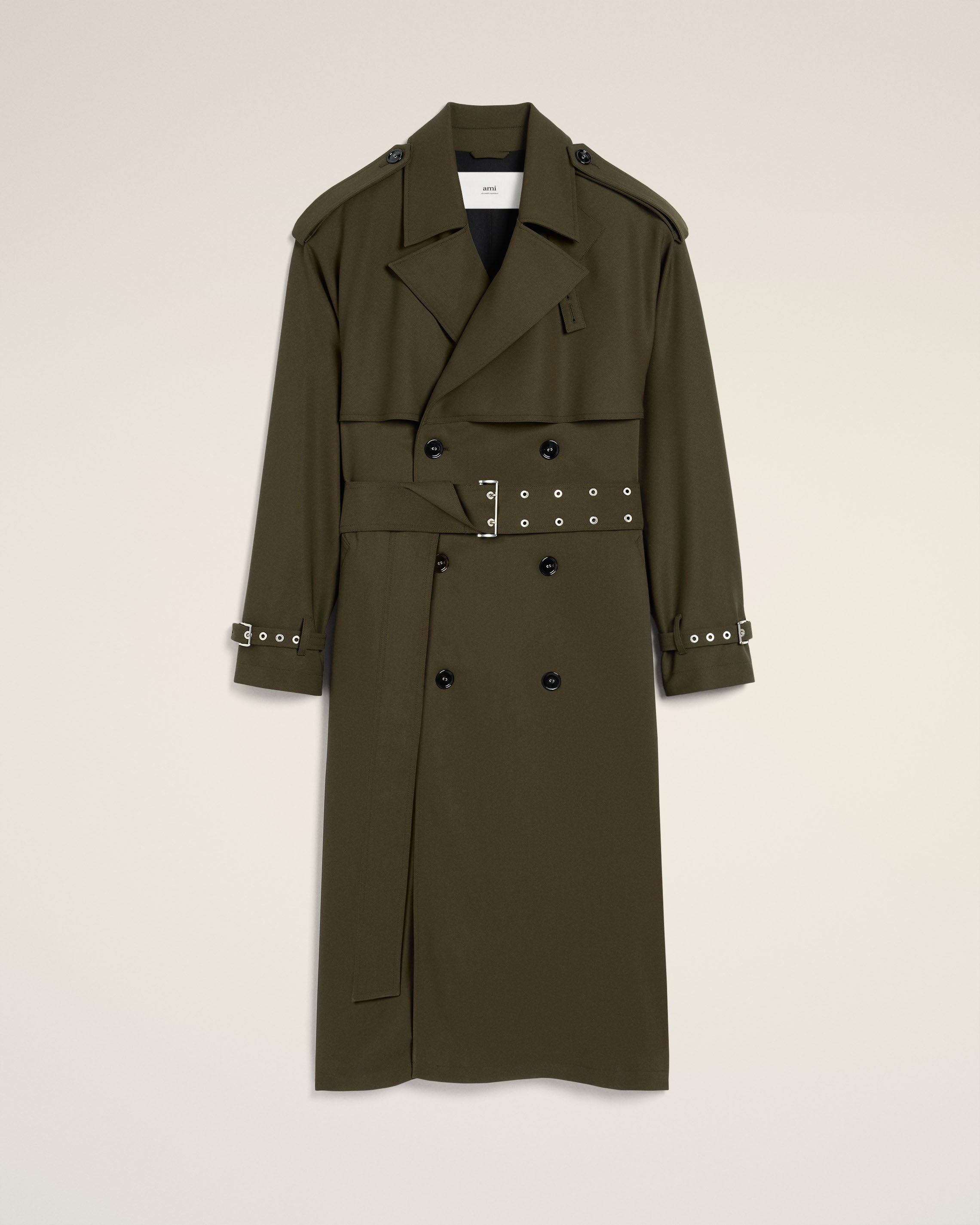 Green Wool Trench Coat