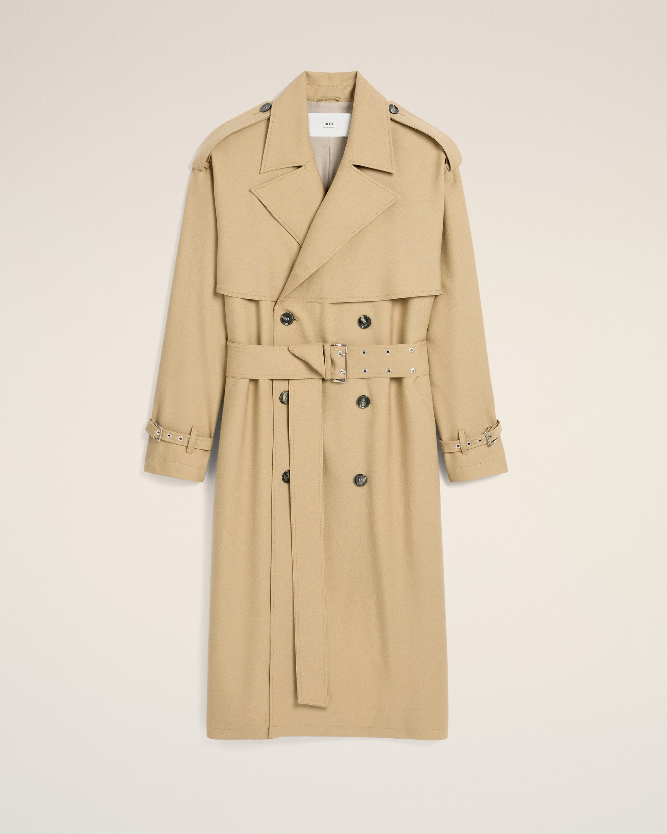 Beige Wool Trench Coat