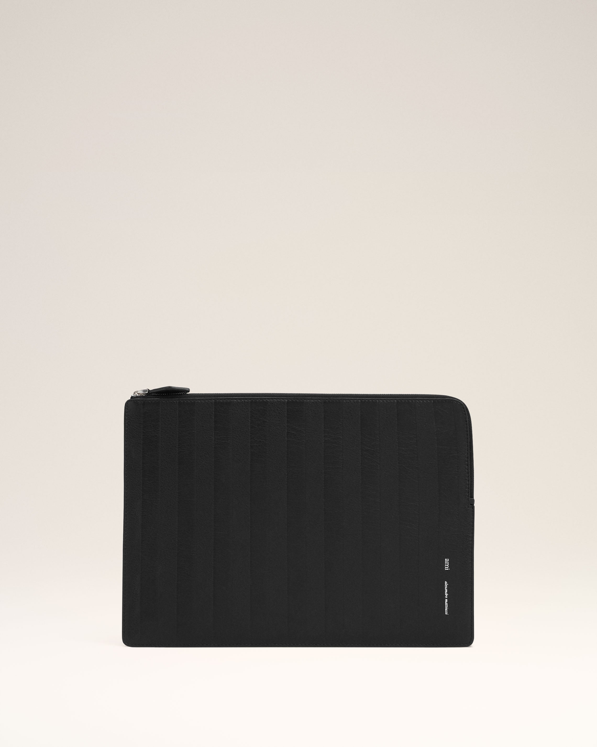Black Leather Midi Document Holder
