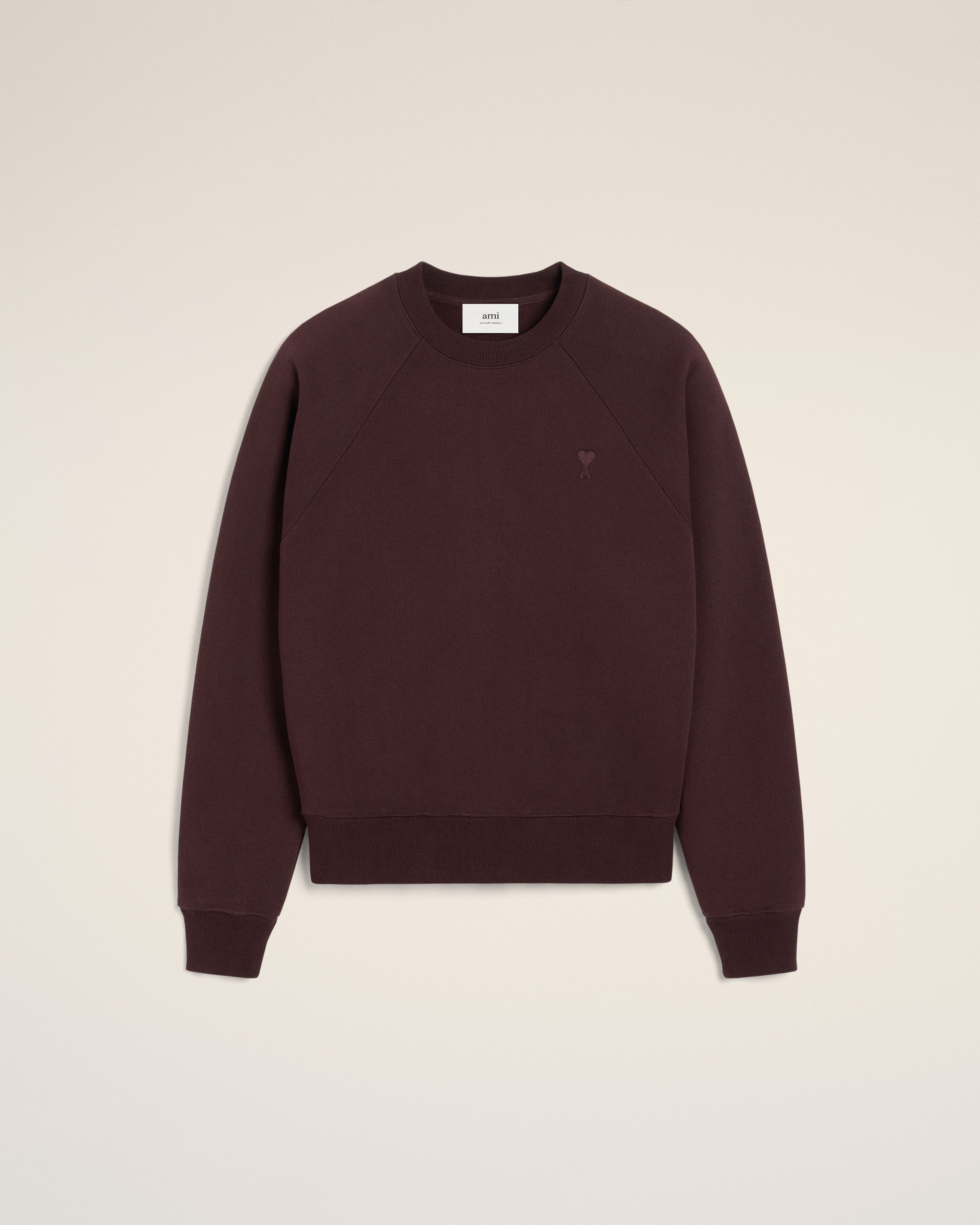 Burgundy Cotton Tonal Ami de Coeur Sweatshirt