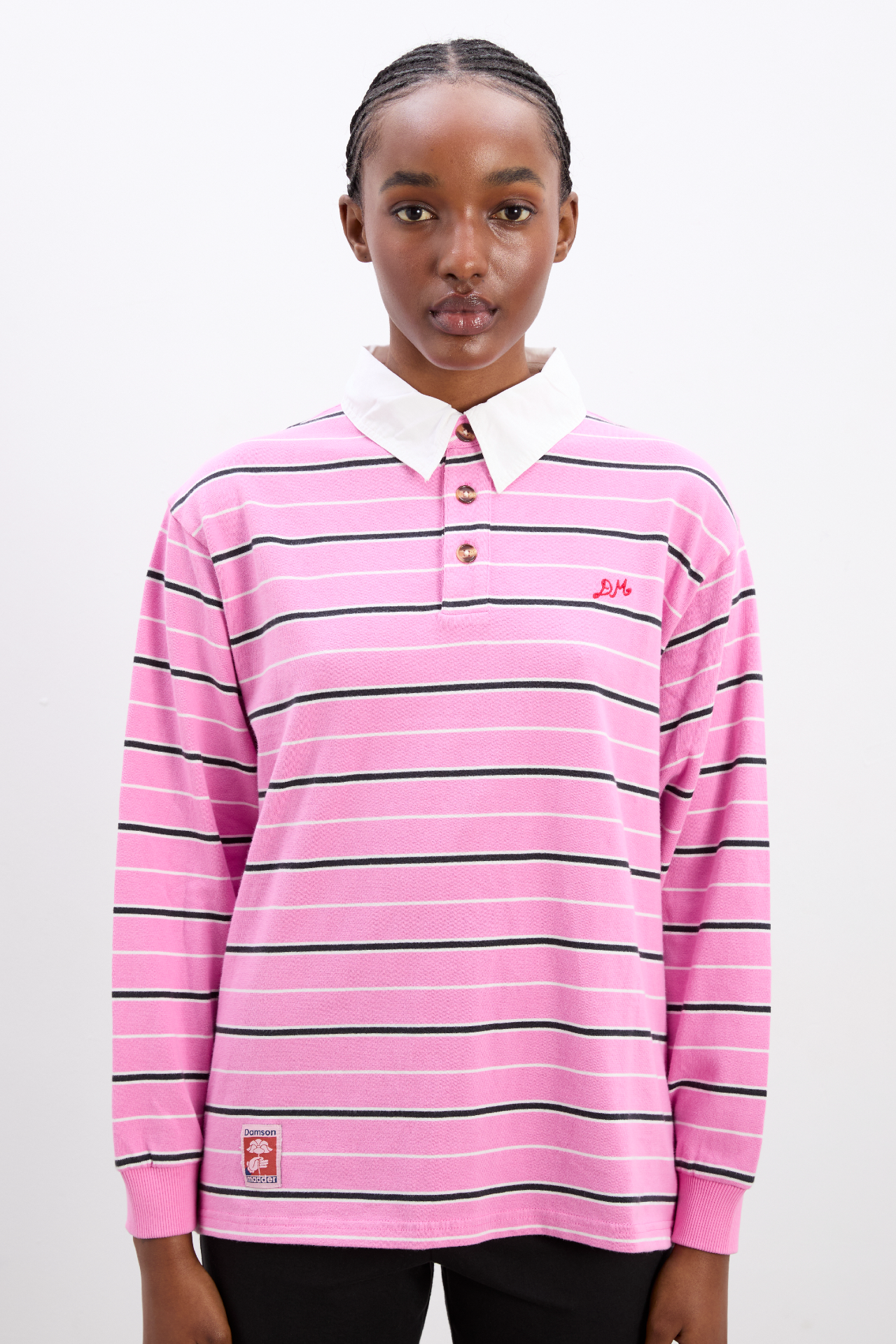 remie rugby shirt - pink stripe
