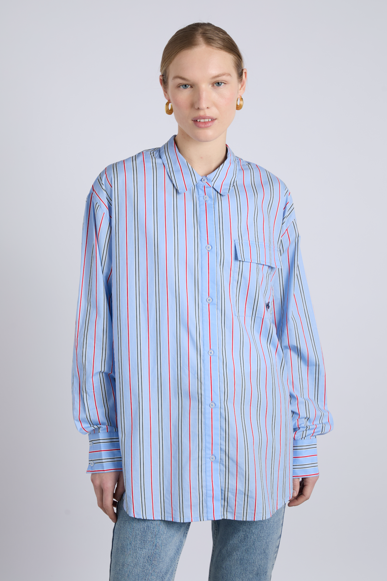 kendall shirt- bold blue stripe