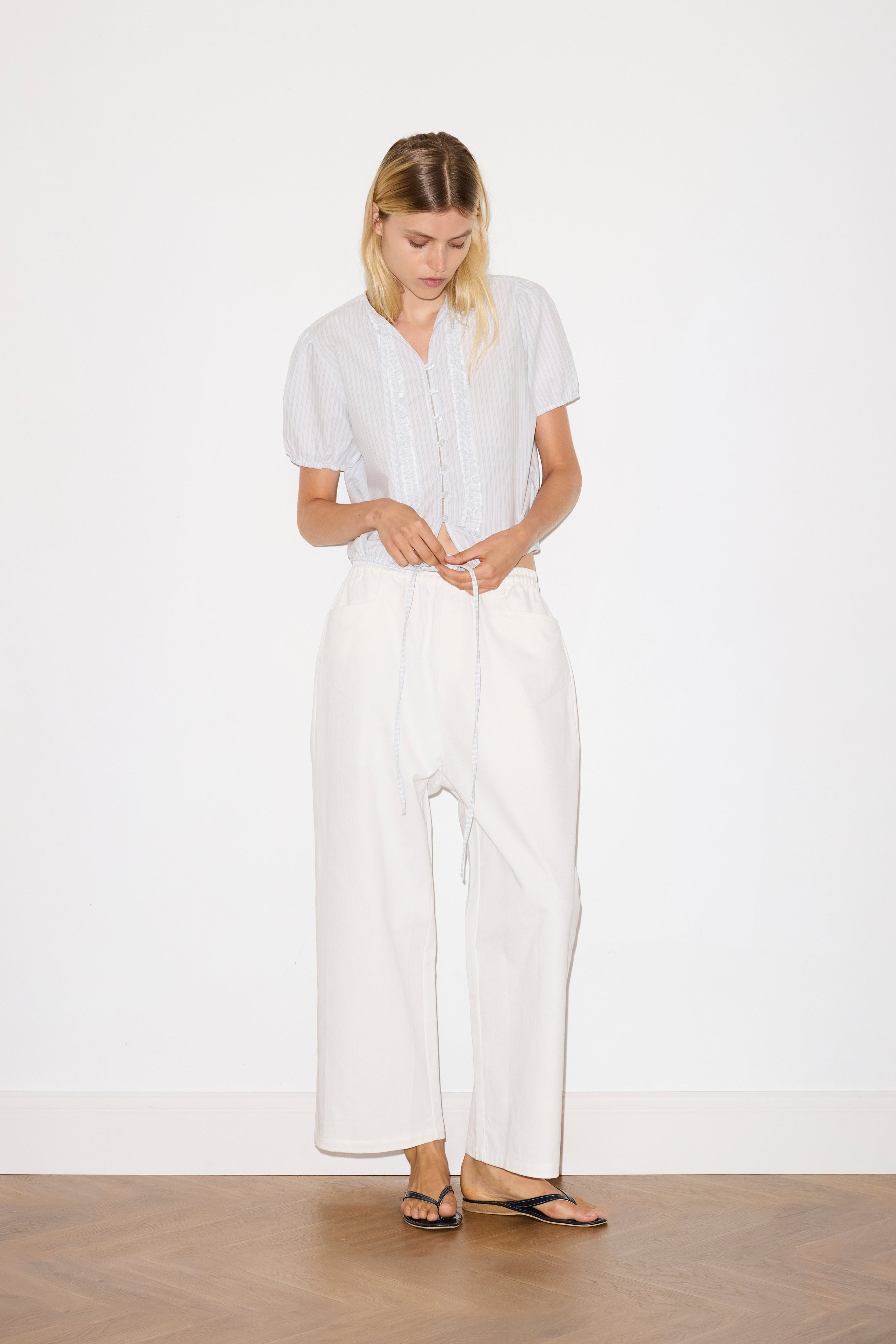 Square Pocket Pant - White