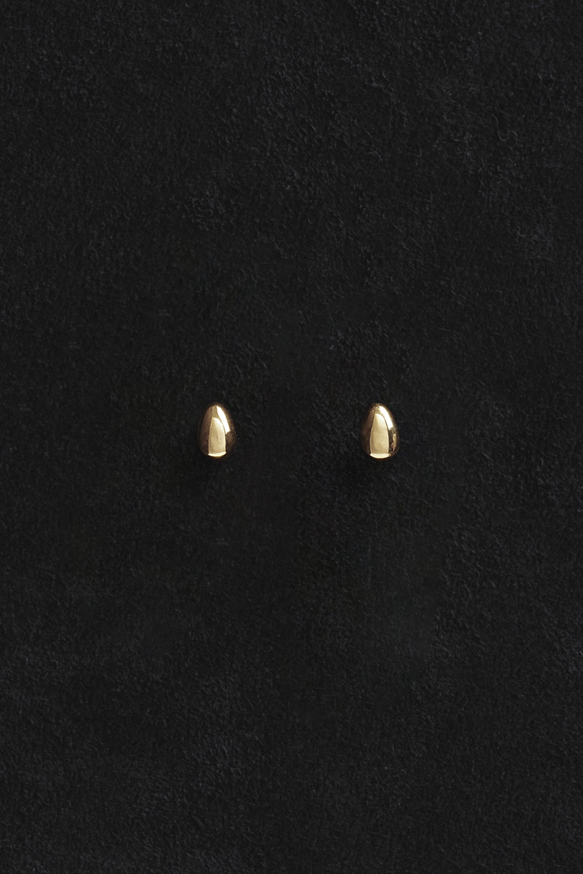 18k Gold Tiny Egg Studs